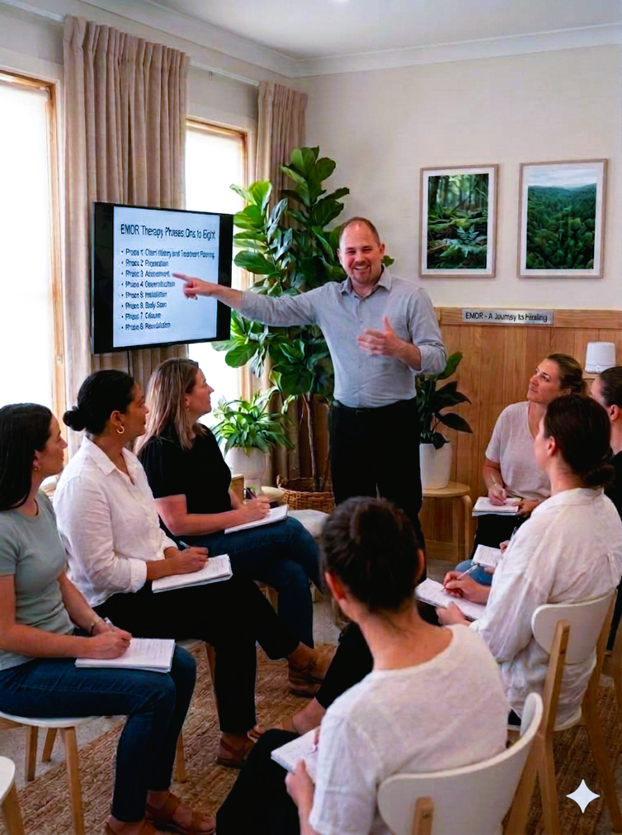 Sidney McGillicky presenting EMDR Therapy Phases to mental health professionals during EMDR Basic Training in Regina, Saskatchewan